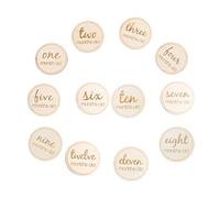 ERINGOGO 12pièces Cartes De Naissance Pour Garçon Fille Et Anniversaire Accessoires Photo Créatifs Pour Garçon Fille Design Arrondi Anglais Pour Célébrations Et Souvenirs