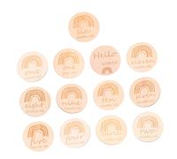 ERINGOGO 13 pièces Cartes Étapes Garçon Fille Double Face Rainbow Milestone Naturelles Durables Cadeau Naissance Enregistrement Croissance