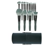 ERINGOGO 14 Pinceaux de Maquillage Verts Pastel Manches en Bois Coffret de Cosmétiques 14 Pièces Kit D’outils de Maquillage Professionnel pour Yeux Visage et Paupières Complète