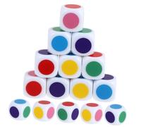 ERINGOGO 15 pièces Dés Éducatifs Acrylique Dés Colorés Interactifs pour Apprentissage et Reconnaissance des Couleurs Jeux Éducatifs pour Garçon Fille Lot Léger et Sécurisé pour École