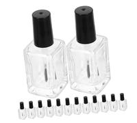 ERINGOGO 15 pièces Lot de Flacons Vernis à Ongles Verre Transparent avec Pinceau Noir Bouteilles Rechargeables pour DIY Rangement Vernis Ongles et Support et Personnalisation