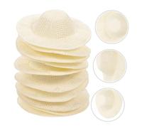 ERINGOGO 15 pièces Mini Chapeaux de Paille pour Poupées Accessoires DIY Petits Chapeaux Tissés Imitation Décorations Miniatures pour Artisanat et Maison de Poupée