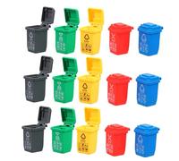 ERINGOGO 15 pièces Mini Poubelles Miniatures pour Garçon Fille Accessoires Éducatifs de des Déchets pour Maison et École Modèle de Poubelle pour Maison de Poupée