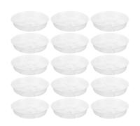 ERINGOGO 15 Pièces Plateau de Plante Rond en Plastique Pet 15 CM | Design Minimaliste Moderne, Bords Lisses, Protection des Surfaces, pour Bureaux