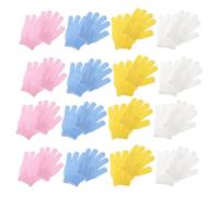 ERINGOGO 16 paires Exfoliants Double-face Nylon pour Bain et Cinq Doigts Confortables pour Massage Corporel Homme et Femme Mitaines Lavables et Réutilisables pour Spa et Soin Peau