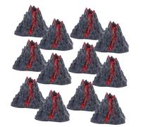 ERINGOGO 16 pièces Modèle de Miniature Plastique avec Effet de Lave Réaliste Décoration de Paysage Micro Ornement de Tabletop pour Simulation Volcanique et Jardinage