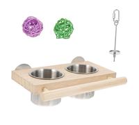 ERINGOGO 1ensemble De Nourriture Et Eau pour Perroquets Ensemble Complet avec Récipients Acier Support Et Accessoires pour Oiseaux Installation Facile Couleur Aléatoire