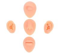 ERINGOGO 1ensemble Modèle De Pratique De Piercing Silicone De Oreilles Nez Bouche Simulateur De Perçage Corporel Réaliste Et Pour Formation Professionnelle