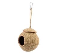 ERINGOGO 1pièce Nid Suspendu Tressée pour Perroquet Hamster Et Écureuil Confortable avec Corde pour Sommeil Apaisant Vert Foncé