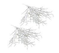 ERINGOGO 2 Bouquets de Plantes Artificielles Blanc Flocon de Neige en Plastique, Accessoires de Décoration Végétale Délicats et Pratiques pour Composition de Fleur et DIY