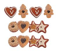 ERINGOGO 2 Ensembles Artificial Cookies Realistic Fake Biscuits Heart Star Tree Shapes Educational Culinary Food Models for Kitchen Display and Photography Prop