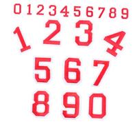 ERINGOGO 2 ensembles Autocollants Chiffres Auto-adhésifs pour Maillots de Football Rouge Stickers Numéros Sportifs pour Vêtements et Casques Réparations et Décorations DIY