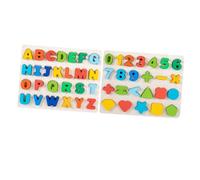 ERINGOGO 2 Ensembles Jeu Éducatif Montessori Bois Puzzle Alphabet et Chiffres Apprentissage Précoce pour Garçons et Filles Développement Motricité et Reconnaissance des Formes Cadeau pour