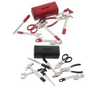 ERINGOGO 2 Ensembles Miniature Dollhouse Tools Kit with Realistic Hammer Wrench Pliers Screwdriver for Model Building and DIY Photography Props