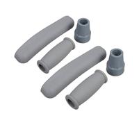 ERINGOGO 2 Ensembles Poignée de béquilles et chancelières conseils de béquille accessoires de béquille poignées de béquille accessoires de canne caoutchouc Gris