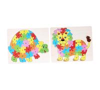ERINGOGO 2 Jeux de Puzzles en Bois d'animaux 26 Lettres Alphabet, Jouets Éducatifs pour Garçon et Filles et Tout-Petits, Puzzles Arrondis sans Bavure pour Éveil