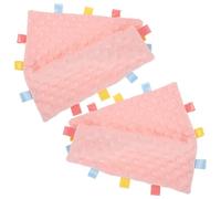 ERINGOGO 2 Pcs Couverture Apaisante Sensorielle Carrée en Polyester-coton Douce pour Bébé Fille, Étiquettes Colorées, pour Éveiller la Curiosité et Voyage Pratique