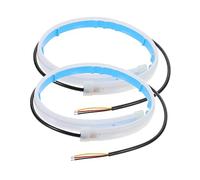 ERINGOGO 2 pièces Bande LED Flexible Étanche avec Feux Diurnes et Clignotants pour Voiture Lumière de Tête à Double Couleur pour Auto et