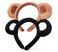 ERINGOGO 2 pièces Bandeau Oreilles Ours Doux Serre-tête Peluche Confortable pour Fête Cosplay Accessoire Cheveux Femme