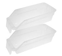 ERINGOGO 2 Pièces Boîte de Tri des Remèdes à Face Avant, Empilable | Plastique Blanc, Porte-étiquette Transparent, pour Armoire à Pharmacie Domestique, Patients en Déplacement et Aidants