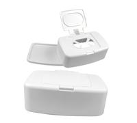 ERINGOGO 2 pièces Boîte Distributrice Lingettes Humides Plastique Blanc Antidérapante Portable pour Maison Bureau Voyage Rangement Lingettes et Petits Objets