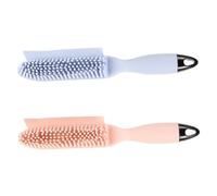 ERINGOGO 2 pièces Brosse de Toilettage pour Animaux Outil de Démêlage Silicône Portable pour Chien et Chat Élimine Poils Morts Nœuds Pêche Bleu Brume