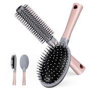 ERINGOGO 2 pièces Brosses à Cheveux Démêlantes pour Différents Types de Cheveux Brosse Ronde Ergonomique pour Boucles Manche Confortable Brosse Coiffante Résistante Abs