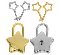 ERINGOGO 2 Pièces Cadenas Étoile pour Valise et Journal Cadenas Décoratif Doré et Argenté Accessoires de Bricolage Cadeau Voyage et Sécurité