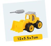 ERINGOGO 2 pièces Camion Ingénierie à Assembler pour Garçon Fille DIY Éducatif Plastique Lisse Véhicule de Construction Miniature Pelleteuse et Bulldozer Jeu Éveil Pratique