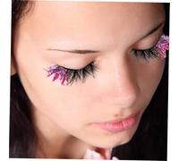 ERINGOGO 2 Pièces Cils Faux Lumineux avec Paillettes Colorées Clusters de Cils Bouclés et Confortables pour Fête et Usage