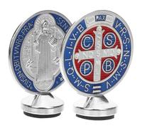 ERINGOGO 2 Pièces Croix de Saint Benoît Décorative Unique en Alliage pour