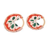 ERINGOGO 2 pièces Disque Volant pour Chien avec Corde Coton Résistant Mastication Entraînement pour Chiots Set Pizza Interactif pour Jeux Extérieurs et Lancer