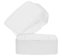 ERINGOGO 2 pièces Distributeur de Lingettes Réutilisable Plastique avec Couvercle Boîte à Lingettes Portable pour Salle de Bain et Voyage Anti-séchage et Hygiénique
