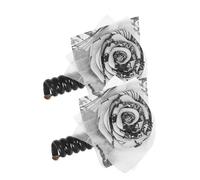 ERINGOGO 2 pièces Élastiques Spirale Téléphone Fils avec Fleurs Accessoires Coiffure Vintage avec Détail Mille Caractères Bandes Colorées pour Femmes et Filles