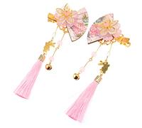 ERINGOGO 2 Pièces Épingle Cheveux Japonaise Fleurs Délicates avec Pompons et Clochettes Accessoire Cheveux Mariage Style Kimono Traditionnel Décor Élégant pour Féminines