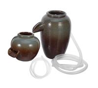 ERINGOGO 2 Pièces Fontaine Jarre Céramique avec Circulation Naturelle Fontaine Deau Extérieure Terre Cuite pour Décor Paysager de Jardin Système Doxygénation et Filtration