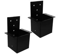 ERINGOGO 2 Pièces Kit de Supports de Poteau de Terrasse en Acier Inoxydable Noir, Accessoires Robustes pour Pergolas Extérieures Fixation Murale Sécurisée