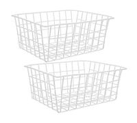 ERINGOGO 2 pièces Lot de Paniers de Rangement pour Réfrigérateur et Congélateur Bacs Organisateurs Cuisine Capacité Spacieuse pour Stockage Alimentaire et Snacks Blanc