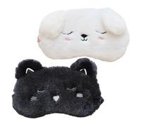 ERINGOGO 2 pièces Masque de Sommeil Voyage Animaux Cartoon Noir et Blanc Masque Yeux Doux et Bloqueur de Lumière pour Adultes Confortable et Élastique pour Détente et Relaxation