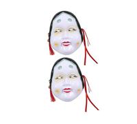 ERINGOGO 2 Pièces Masques Japonais Réutilisables Femme pour Cosplay Costume Masque de Théâtre Kabuki Accessoires pour Fête et Performance Scénique