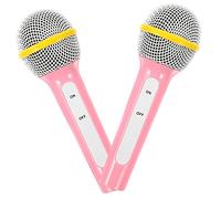 ERINGOGO 2 Pièces Microphone Garçon Fille Rose Simulateur de Micro et Compact Accessoire de Jeu Dimitation pour Fête et Scène Cadeau Garçon Fille pour Apprentissage Prise de Parole
