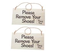 ERINGOGO 2 Pièces Plaque Décorative Panneau Suspendu Style Ferme Inscription Please Remove Your Shoes pour Porte Entrée et Décoration Intérieure