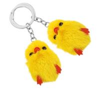 ERINGOGO 2 pièces Porte Clés Peluche Canard Jaune Mignon et Colère Pendentif Multifonction pour Clés Sac à Main Voiture Accessoire Doux et Décoratif pour Garçon Fille et Adultes Lot