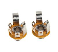 ERINGOGO 2 pièces Prise Jack Stéréo pour Guitare Électrique Socket Audio Métal Remplacement Doubleur Jack Compatible Guitares et Basses Standards Lot