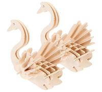 ERINGOGO 2 Pièces Puzzle Bois DIY Modèle Animal de Décoration Interactive pour Garçon Fille Éducatif de Concentration et Créativité Type Cygne
