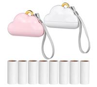 ERINGOGO 2 pièces Roller Adhésif Anti-poils Animaux avec Poignée Portable pour Tapis et Vêtements Lingettes Collantes Rechargeables Éliminateur de Peluches Pratique