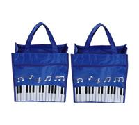 ERINGOGO 2 Pièces Sac Fourre Tout pour Femmes avec Double Couche Sac à Main Portable Motif Notes de Musique avec Poignées pour Élèves et Professeurs Lot