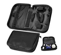 ERINGOGO 2 pièces Sacoche de Rangement pour Glucomètre Oxford Résistant Pochette Portable Noire pour Capteur Glycémie et Lecteur Sanguin Protection Chocs et Éclaboussures Voyage et Usage