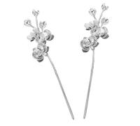 ERINGOGO 2 Pièces Vintage Butterfly Hairpin Sticks With Brushed Texture Traditional Chinese Floral Hair Chopsticks For Hanfu Weddings And Special Occasions