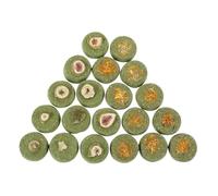 ERINGOGO 20 Pièces Collations De Dentition pour Hamster Biscuits Hamster Chinchilla Collations De Cobaye Biscuit à l'herbe Nourriture pour Petits Animaux à Mâcher Lapin Gazon Green